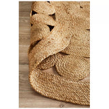 Hand Braided Jute Floor Rug Natural 150 x 150cm, view 2