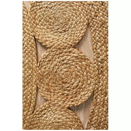 Hand Braided Jute Floor Rug Natural 150 x 150cm, view 4