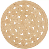 Hand Braided Jute Floor Rug Natural 150 x 150cm, view 5