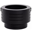 Howard Springs black steel low smoke fire pit burning wood in a backyard