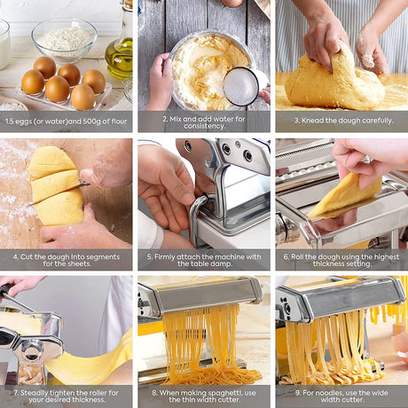 Table clamp securing the pasta maker to a benchtop