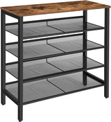 Industrial 5-Tier Shoe Rack and Storage Bench — Steel Frame, Versatile — Allure Home Collections
