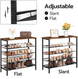 Industrial 5-Tier Shoe Rack and Storage Bench — Steel Frame, Versatile — Allure Home Collections