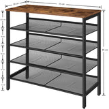 Industrial 5-Tier Shoe Rack and Storage Bench — Steel Frame, Versatile — Allure Home Collections