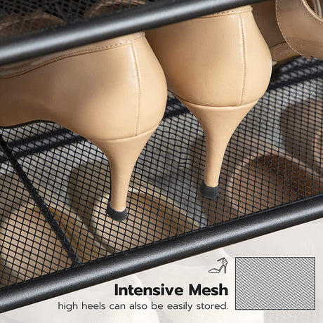 Industrial 5-Tier Shoe Rack and Storage Bench — Steel Frame, Versatile — Allure Home Collections