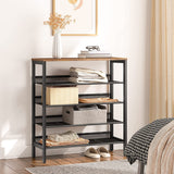 Industrial 5-Tier Shoe Rack and Storage Bench — Steel Frame, Versatile — Allure Home Collections