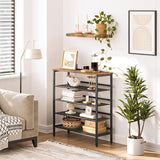 Industrial 5-Tier Shoe Rack and Storage Bench — Steel Frame, Versatile — Allure Home Collections