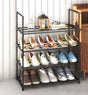 4-Tier Black Stainless Steel Shoe Rack — Up to 15 Pairs, 55cm — Allure Home Collections