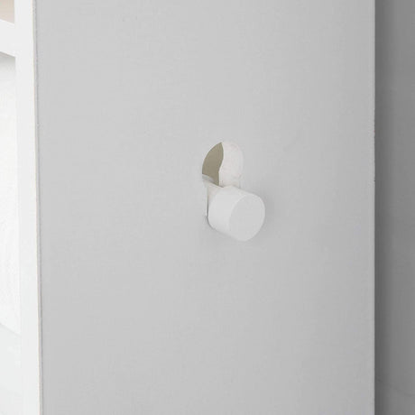 Freestanding MDF toilet paper cabinet with brush holder and storage shelves