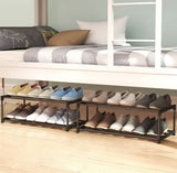 4-Tier Black Stainless Steel Shoe Rack — Up to 20 Pairs, 80cm — Allure Home Collections