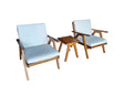 Carrickalinga Pencil Acacia Wood Outdoor Lounge Set, 2 Armchairs and Side Table