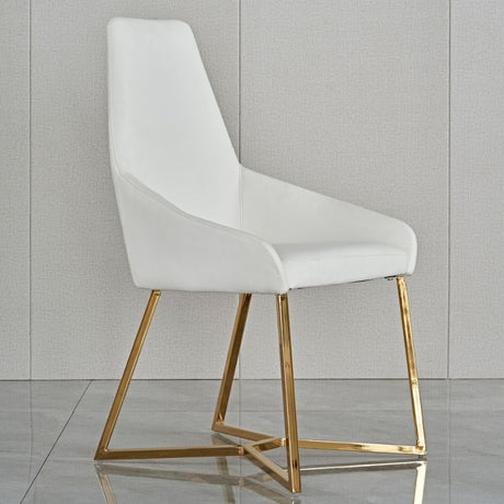 Set of 4 Elegant White PVC Dining Chairs