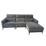 Denham L Shaped Chaise Sofa, Charcoal Grey, Fabric