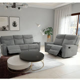 Cosmic Light Gray Fabric Motion Recliner Set