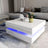 Modern Square High-Gloss LED Coffee Table with Central Storage Shelf — Allure Home Collections