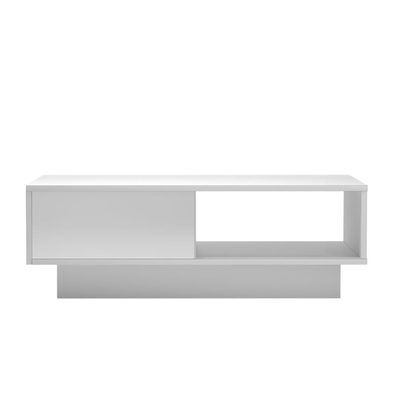 LED High-Gloss White Coffee Table with Drawer — Allure Home Collections