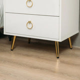 Amelia Modern LED Bedside Table with USB and Power Socket in White — Set of 2 — Allure Home Collections