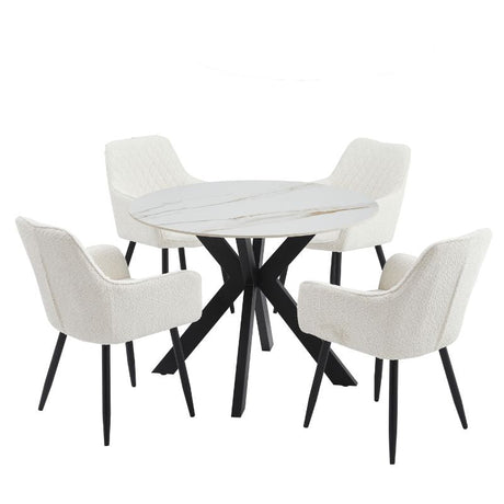 Elegant Round Marble Dining Table