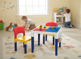 Children's building block play table with two chairs