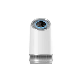 Compact tower air purifier with HEPA filter and touch control panel