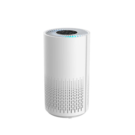 Air quality sensor indicator ring glowing on the air purifier