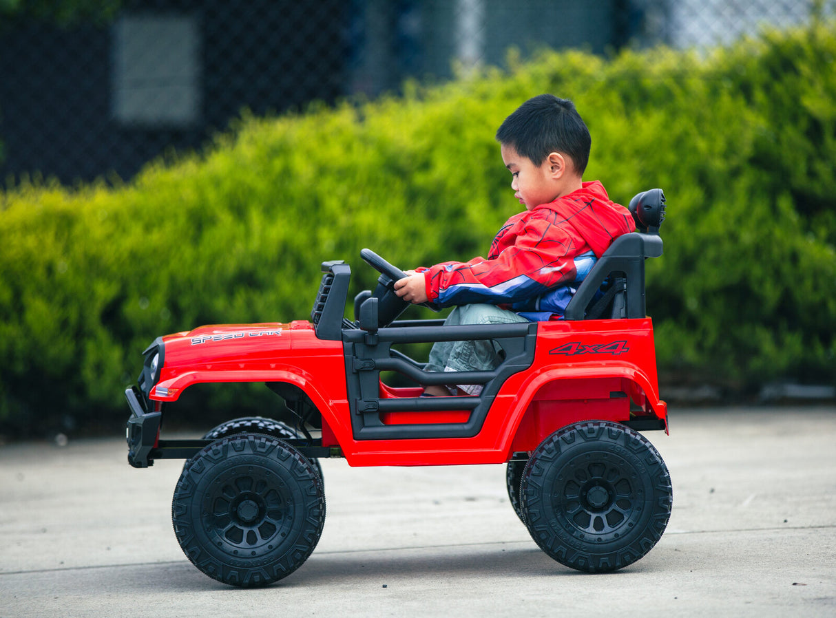 Dunsfold Kids Ride On Car, 12V Electric Off Road, Red