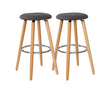 Hacienda modern grey padded bar stools set of 2 with steel and wood frame — Allure Home Collections