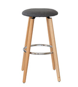 Two Hacienda grey padded bar stools at kitchen counter — Allure Home Collections