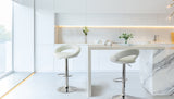 Curve Leather Barstools - Set of Two