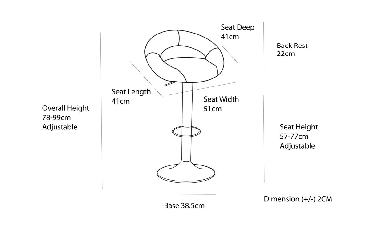 Curve Leather Barstools - Set of Two