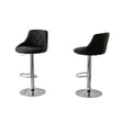 Diamond style adjustable height black padded leather bar stools set of 2 — Allure Home Collections