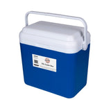 Blue 33 litre portable cooler box with lid for camping and fishing