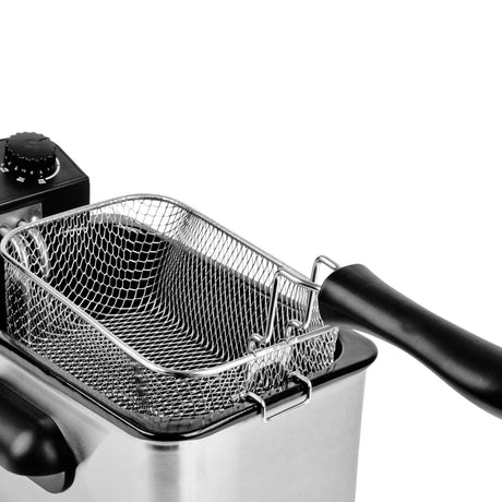 Timer and temperature control knobs with indicator light on the deep fryer
