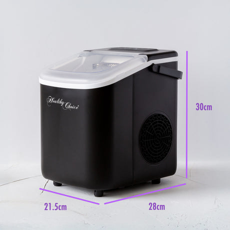 Bullet shaped ice cubes in the removable basket of the ice maker