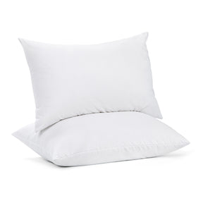Lady Elliot cotton hypoallergenic pillows 800g fill pair on a bed