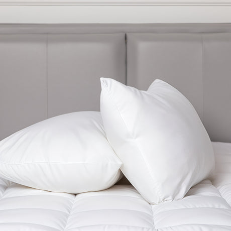 Hacienda 100% Cotton Hypoallergenic Pillow Covers with 800g Poly Fill — 2-Pack — Allure Home Collections