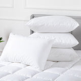 Hacienda 100% Cotton Hypoallergenic Pillow Covers with 800g Poly Fill — 4-Pack — Allure Home Collections