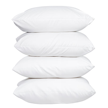 Hacienda 100% Cotton Hypoallergenic Pillow Covers with 800g Poly Fill — 4-Pack — Allure Home Collections