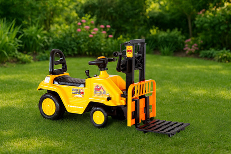 Kids Ride On Forklift with Working Mast Lift and Pallet Yellow