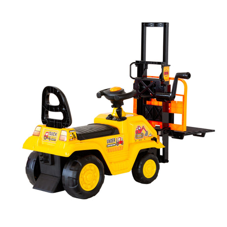 Kids Ride On Forklift with Working Mast Lift and Pallet Yellow