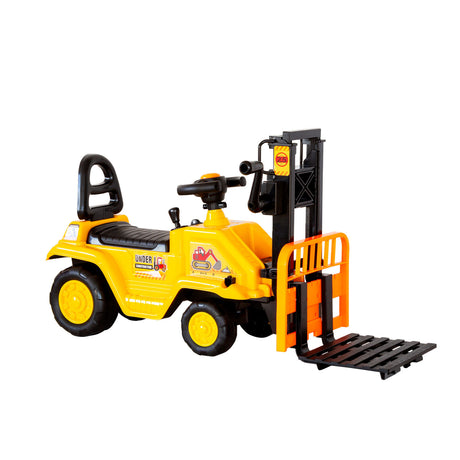 Kids Ride On Forklift with Working Mast Lift and Pallet Yellow