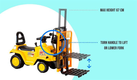 Kids Ride On Forklift with Working Mast Lift and Pallet Yellow