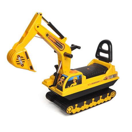 Kids Ride On Excavator Digger with Working Arm Yellow