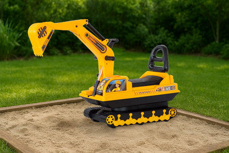 Kids Ride On Excavator Digger with Working Arm Yellow