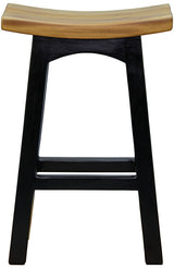 Kyoto solid timber kitchen counter stool in black and caramel finish — Allure Home Collections