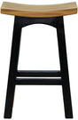 Kyoto solid timber kitchen counter stool in black and caramel finish — Allure Home Collections