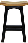 Kyoto solid timber kitchen counter stool in black and caramel finish — Allure Home Collections
