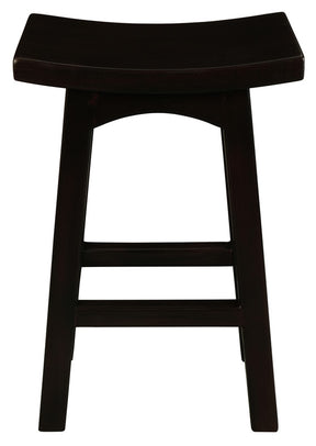 Cheltenham chocolate mahogany counter stool at a kitchen counter