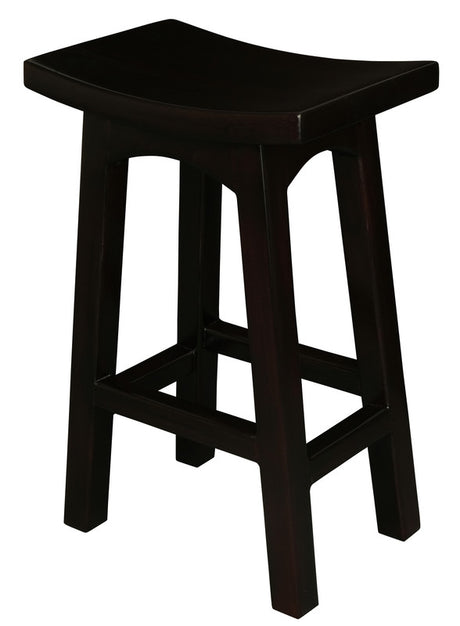 Cheltenham chocolate mahogany counter stool at a kitchen counter
