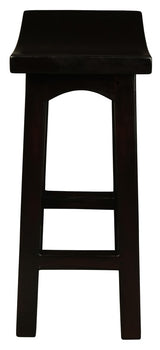 Cheltenham chocolate mahogany counter stool at a kitchen counter